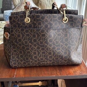 Calvin Klein Dark Brown Monogram Tote